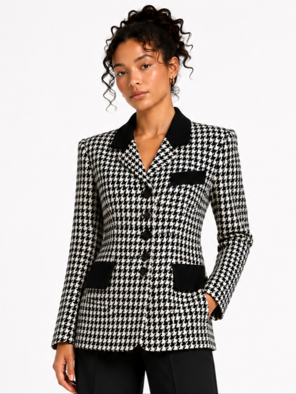 Gruppo Americano Vintage Houndstooth Single Breasted Blazer